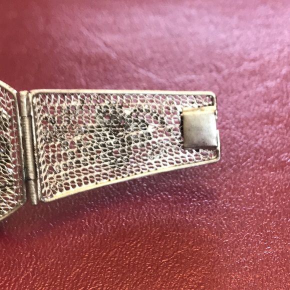 Vtg Chinese Filigree bracelet with Carved Bone - Picture 12 of 12
